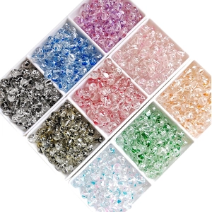 8mm and 10mm colorful jelly glass beads in square containers for DIY jewelry making