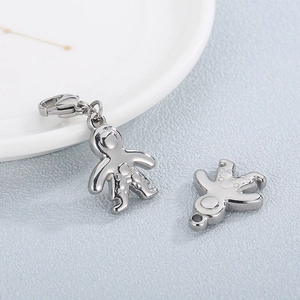 Minimalist stainless steel boy pendant charms with lobster clasp for jewelry making