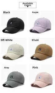 Quilted baseball cap details showing six color options with diamond stitched pattern