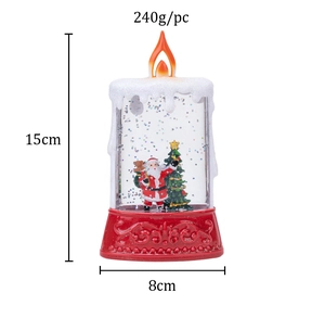 Detailed dimensions of the 15cm Christmas Santa and tree LED water lantern decoration