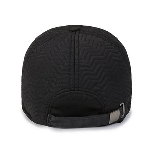 Men's winter baseball cap with quilted wave texture and adjustable metal buckle back