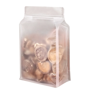 Matte translucent stand-up food pouch with zipper seal for dried snacks and tea