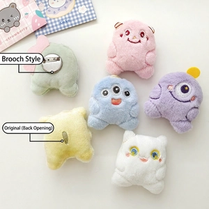Plush monster brooches in assorted colors for DIY bag decoration and gifts