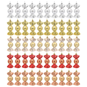50-piece set of electroplated candy Christmas tree ornaments in five metallic colors