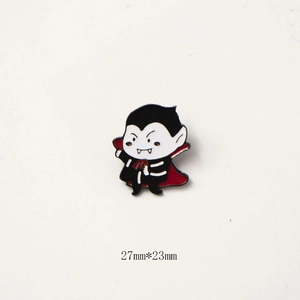 Cute Halloween vampire ghost metal enamel pin badge with red and black cartoon design