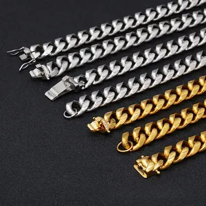 Herren Titanstahl Panzerarmband mit Zirkonia Verschluss in Gold und Silber Ausführung