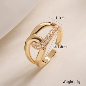 Detailed size specifications for the 18K gold plated zircon ring with weight and height