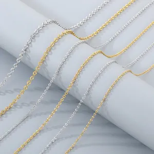 Minimalist Stainless Steel Necklace And Bracelet For Women Textured Link Chain 18K Gold Plated Fashion Accessory
