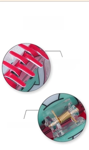 Detail view of smooth hair claw teeth and strong custom metal spring for secure grip