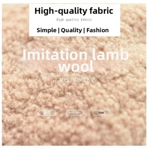 Macro shot of soft faux lamb wool fabric texture for a warm winter bucket hat