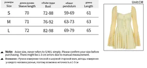 Detailed size chart for lace bodycon dress showing bust, waist and length in cm