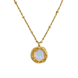 Irregular shell pendant on gold plated titanium steel chain minimalist necklace for women