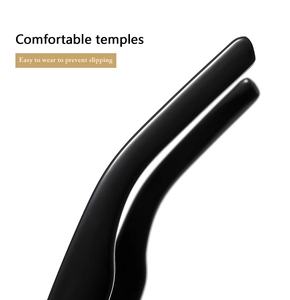 Macro shot of comfortable black temples with anti-slip design for square sunglasses
