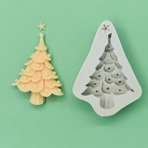 Moule en silicone en forme de sapin de Noël pour pâtisserie DIY avec détails d'arbres 3D
