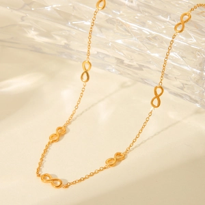 Infinity Symbol Pendant Necklace Elegant 18K Gold Plated Stainless Steel Chain Minimalist Jewelry For Women