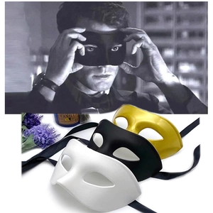 Masquerade Mask Half Face Retro Eye Mask Plastic With Ribbon For Halloween Party Costume Prom Adult Vintage Style