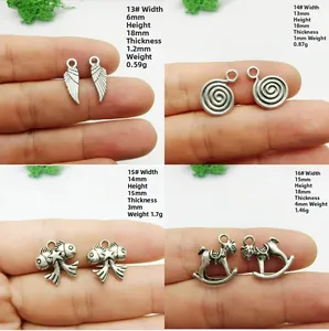 Details zu Größe und Gewicht für DIY-Anhänger aus Antiksilber in Schmetterlingsform