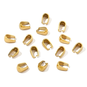 Polished gold-plated stainless steel pinch bails for DIY jewelry making pendants