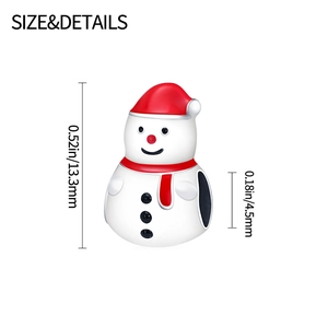 Silver-plated Christmas snowman charm for DIY bracelets with detailed size specifications