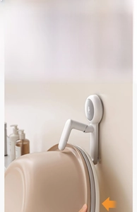 Space-saving wall-mounted white washbasin hook with multi-layer stacking storage design