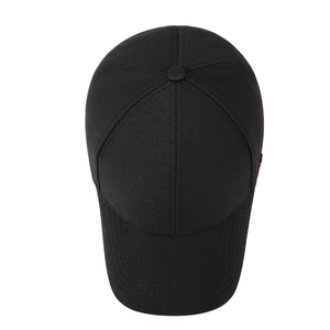 Classic black cotton twill baseball cap for men with a minimalist six-panel structure