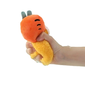 Thick coral fleece cartoon hand towel in orange and yellow with high water absorption
