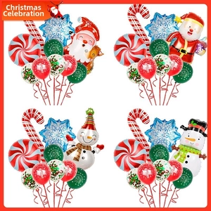 Christmas balloon set featuring Santa foil balloons and Merry Christmas latex balloons