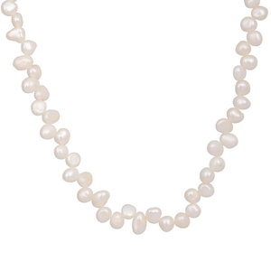 Detailed view of natural baroque freshwater pearls with irregular shapes and glossy finish