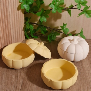 Matte pumpkin shaped storage box resin silicone mold for DIY crafts and candle jars