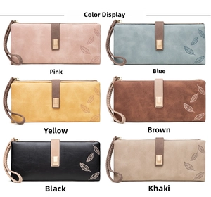 Detailed comparison of long matte wallets for women in six various vintage colors