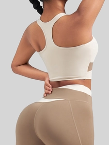 Ensemble soutien-gorge de sport et legging de yoga taille haute avec empiècement mesh