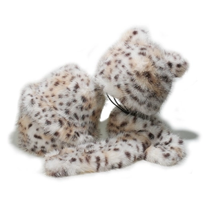 Leopardenmuster Kunstpelz Anglerhut und Schal Set mit Bärenohren für Damen im Winter