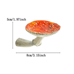 Detailed dimensions of the orange mushroom shelf showing 8cm width and 5cm height