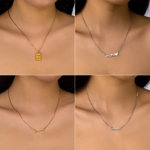 Mama Mom Necklace Stainless Steel Heart Pendant Mother's Day Gift Fashion Jewelry For Women Elegant Simple