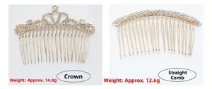 Detailed comparison of sparkling crown and curved rhinestone hair side combs