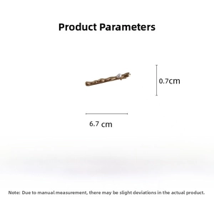 Detailed size specifications for the gold wave bobby pin with a pearl accent