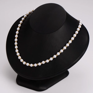 Vintage Faux Artificial Pearl Necklace And Bracelet Stainless Steel Elegant Jewelry For Women Minimalist Accessory