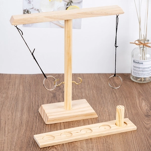 Hook And Ring Toss Game Wooden Handmade Fast-Paced Interactive Desktop Party Toy For Home Bar Kids Adults