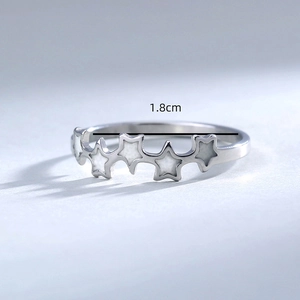 Detail showing a 1.8cm diameter measurement of the luminous star stainless steel ring