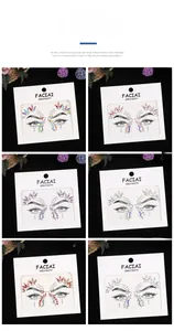 Détails de strass autocollants pour visage en six styles de couleurs assorties