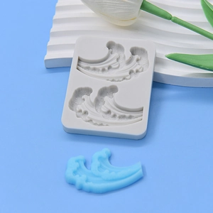 Détails du moule en silicone vague marine avec texture précise pour gâteau DIY