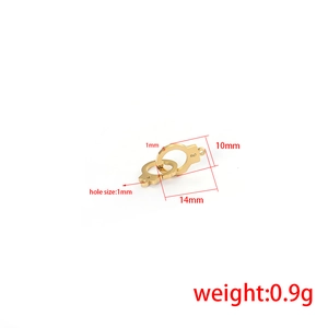 Gold handcuff cross double ring pendant with detailed size and weight measurements