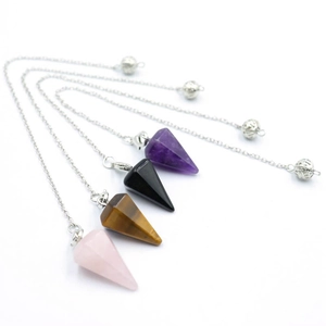 Collana Con Pendente A Pendolo In Cristallo Naturale Cono Esagonale Pietra Appuntita Reiki Guarigione Meditazione Gioielli