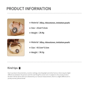 Produktdetails zu mehrlagiger Perlen-Choker mit ovalem Strassstein, Material und Größe