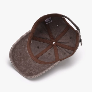 Berretto da baseball vintage in cotone lavato grigio antracite con fibbia regolabile