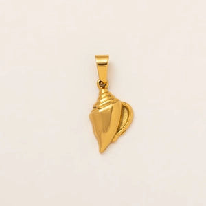 Detailed close-up of a 18K gold plated starfish shell pendant for DIY jewelry making