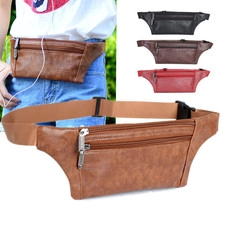 Detail view of 400D Oxford waterproof waist bag with adjustable strap and multi-zipper pockets