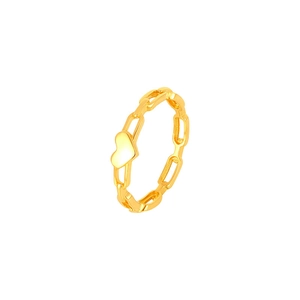 Anello minimalista con cuori intrecciati placcato oro 18k per donna in stile chic