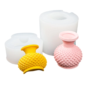 DIY silicone molds for mini vases and aromatherapy resin with textured pineapple pattern
