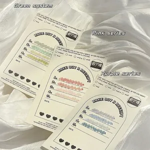 Dual-tip aesthetic highlighters in green, pink and purple gradient stationery set